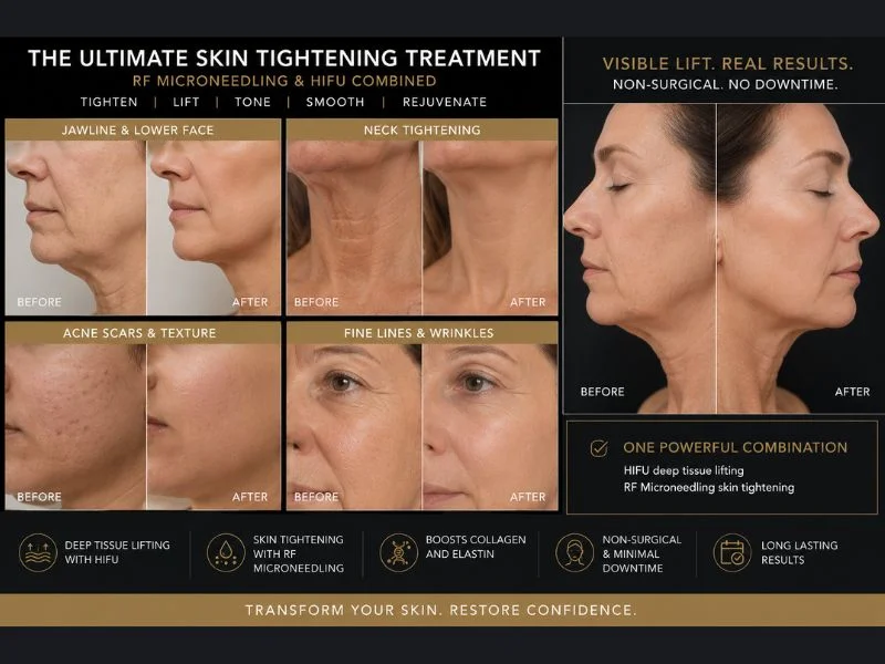 Results of combined treatment for the ultimate skin tightening treatment Cumbernauld
